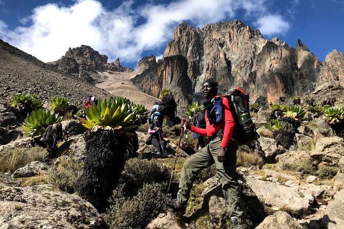 4 Days Mt Kenya Climb, Chogoria Route up and out Sirimon route - The Gorges Valley day: Lake Michaelson, The Temple, and Hall Tarns