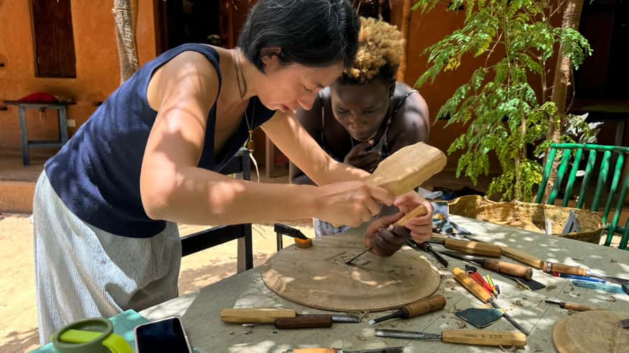 Beginner Swahili Woodcarving Classes with Woman Woodcarver - The 3-Hour Flow: From Tool Talk to Your Take-Home Piece