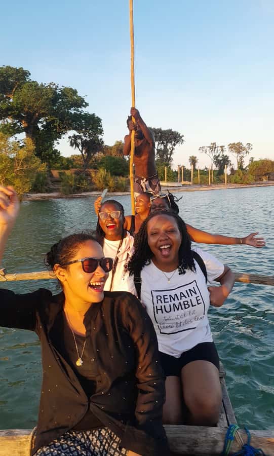 Diani: Sunset Cruise along Kongo River on Wooden Canoe boat - Board the wooden canoe: upstream time, birds, and mangroves