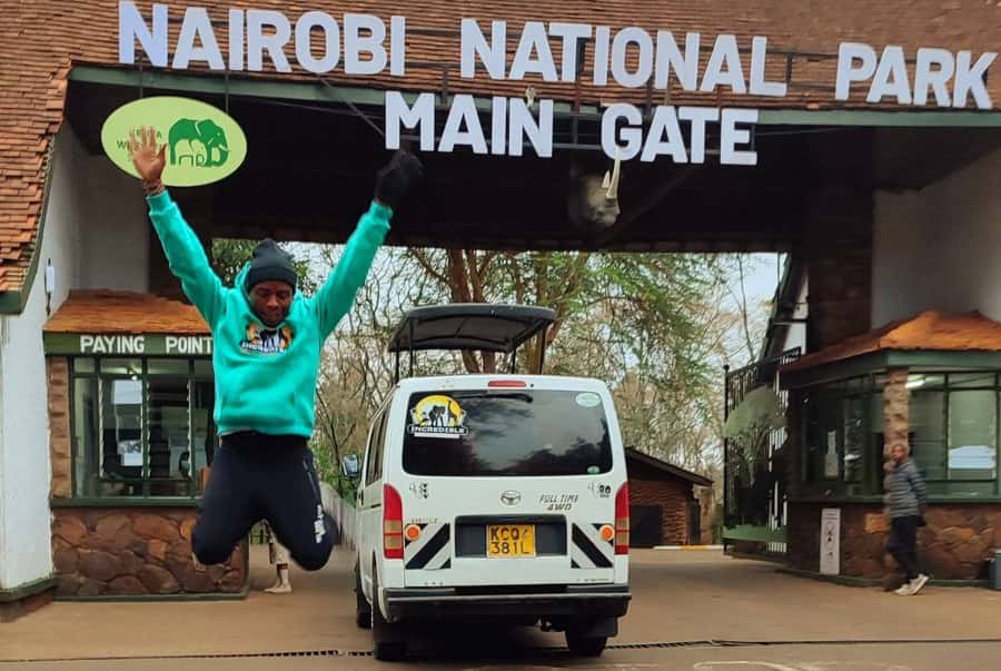 Nairobi National Park –Adventure at City’s Edge Free PickUp - Free pickup and the open-roof van plan